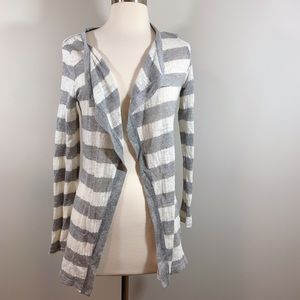 Needle and Thread White Gray‎ Striped Cardigan